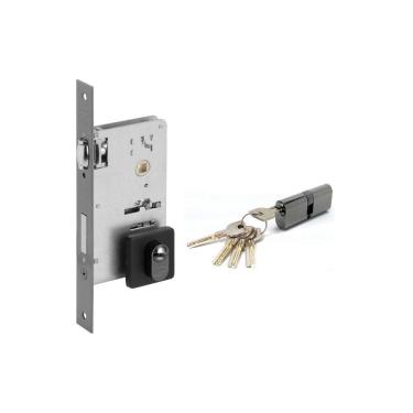 Imagem de Fechadura Rolete Pivotante Imab Cilindro 90 Mm Preto Fosco