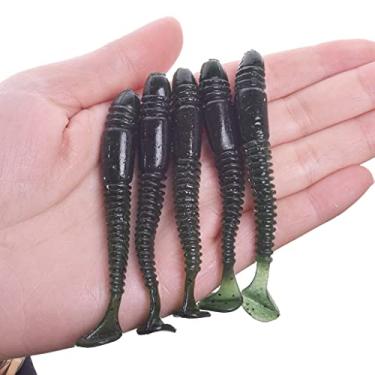 Imagem de ZZTWER 5 peças de anel de impacto balanço isca de pesca macia 75 mm 3,2 g isca de natação jigging wobblers camarão cheiro sal artificial iscas de silicone