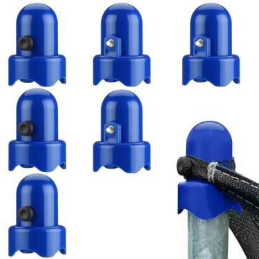 Imagem de Easecos 6 peças de tampas de poste de trampolim de substituição para capas de rede de trampolim para cama de salto, tampas de haste com parafusos de parafuso, acessórios para cama de salto, serve para