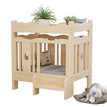 Imagem de Cama de madeira para cães cama elevada para animais de estimação sofá-cama resistente para animais de estimação móveis para cães médios e pequenos para cães e gatos