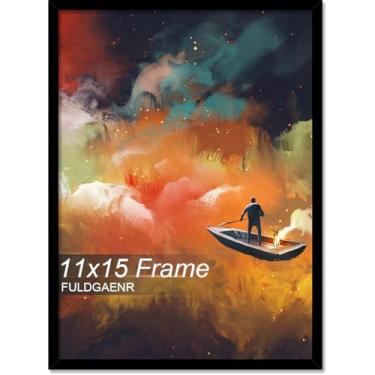 Imagem de FULDGAENR Porta-retrato 28 x 38 cm, molduras pretas para certificado de pôster, 28 x 38 cm, moldura de parede/mesa de alta transparência com visor vertical horizontal (preto | 28 x 38 cm)