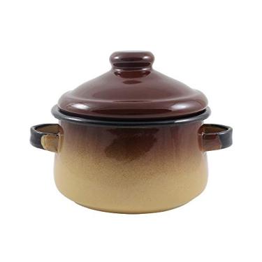 Imagem de Mini Caçarola 10 Esmaltada Marrom degradê - 500 ml - Ewel