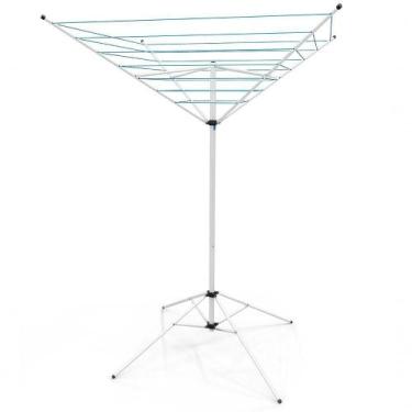 Imagem de Varal De Chão Aço Carbono Retrátil Giratório Reforçado 7 Cordas Duráve