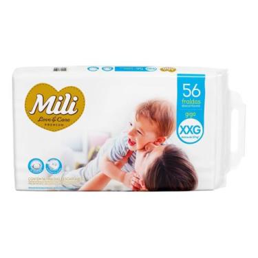 Imagem de Kit c/ 4 Fralda Descartavel Mili Love & Care Giga XXG 56un