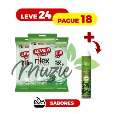 Imagem de Kit Leve 24 Pague 18 Preservativo camisinha Rilex Sabor Menta - (3 Pct