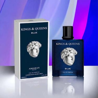 Imagem de Perfume masculino arabe amaran kings queens blue edp 100ml