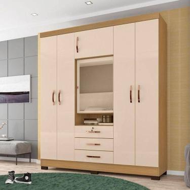 Imagem de Guarda Roupa Casal Ambiente Imperatriz Carvalho Americano Off White - Incorplac