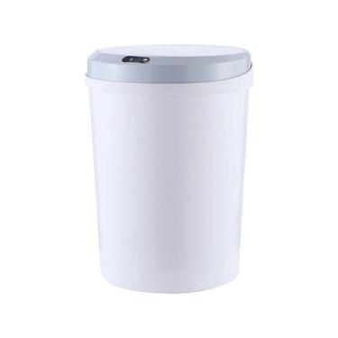 Imagem de Lixeira Inteligente Automática Redonda 12 Litros Com Sensor - Branca