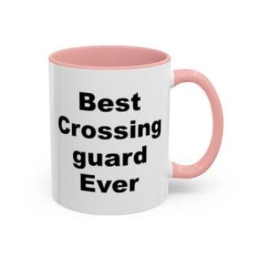 Imagem de Best Crossing Guard Ever - Caneca de café com destaque engraçado presente para herói da segurança escolar - Ideia de presente de aniversário e Natal (rosa, 325 ml)