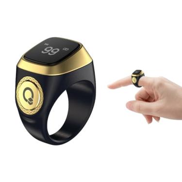 Imagem de Hitopin Contador de anéis inteligente, anel inteligente Tasbih Zikr, anéis inteligentes de oração islâmica muçulmana, anel inteligente de contador Tasbih, contador de contagem inteligente eletrônico