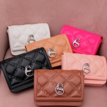 Imagem de Bolsa Feminina Tiracolo Ayla Suelen Cool Luxo Moderna Estilo Matelassê