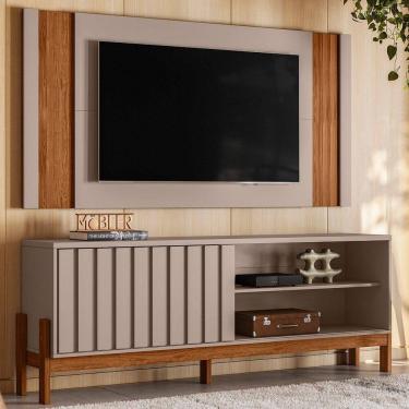 Imagem de Rack com Painel para Tv até 65 Polegadas New Aurora Grigio Fosco/Cinamomo Mel