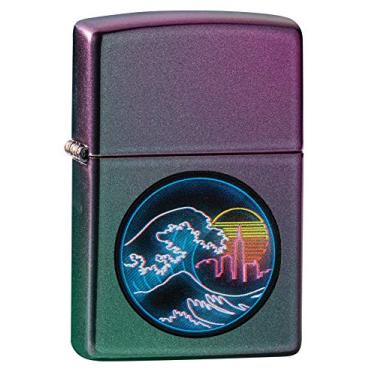 Imagem de Zippo Ótimo isqueiro de bolso iridescente Vaporwave, tamanho único