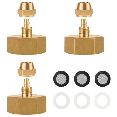 Imagem de Napredak Mangueira de jardim GHT 3/4 para adaptador de irrigação por gotejamento de tubo de 1/10.2 cm, torneira de latão/babadores de mangueira para conector de tubo, encaixe de conversão para