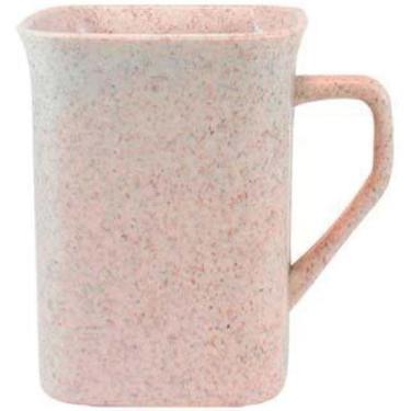 Imagem de Kit 6 Canecas Quadrada Fibra Madeira Palha 250Ml