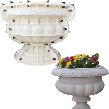 Imagem de Molde extra grande para plantador de concreto, moldes ABS reutilizáveis resistentes para vasos de flores, moldes grandes de concreto para jardinagem interna e externa (23,62 polegadas)