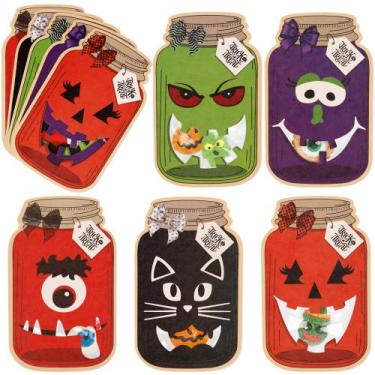 Imagem de Cartões de Halloween Mason Jar Giiffu, pacote com 50 sacolas de gulose