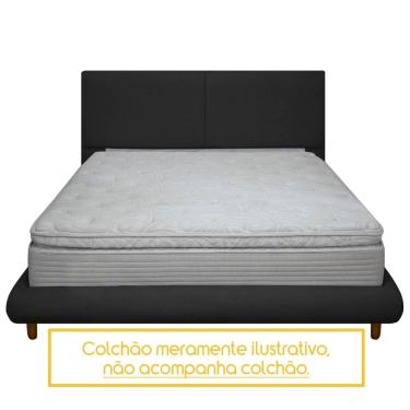 Imagem de Kit Cama Box e Cabeceira Orgânica Napole King Size 208cm Bouclê