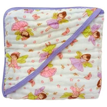 Imagem de Toalha de Banho Bebê Soft Com Capuz Macia 3 Camadas para o Enxoval do Bebê Menino Menina (Fadinha)