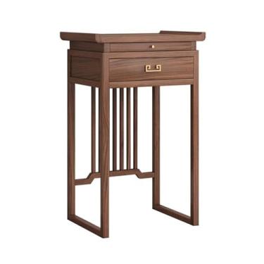 Imagem de Mesa do Altar do Santuário Mesa de homenagem a incenso em estilo chinês, nogueira preta, pequena mesa nicho com Buda