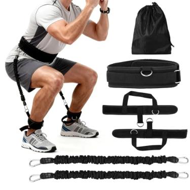 Imagem de COSYOO Treinador de salto vertical, cinto de resistência de força das pernas, equipamento de treinamento de salto, cinto de treinamento de força de perna ajustável para basquete, vôlei, futebol, tênis