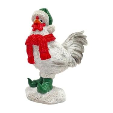 Imagem de Generic Estatueta de animal de Natal, estátua de Natal, decoração de Natal, peça central, ornamento nórdico versátil para festa em sala de estar interna, Frango