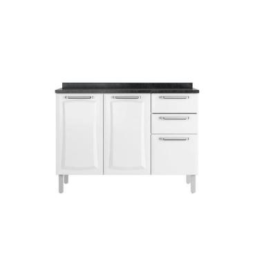 Imagem de Balcão Cozinhas Itatiaia Tarsila - 3 Portas e 2 Gavetas - Branco, Bran