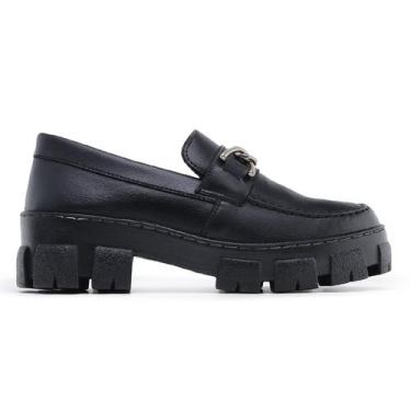 Imagem de Mocassim Feminino Tratorado Oxford Fivela Preto - Hype, 38, Preto, Fem