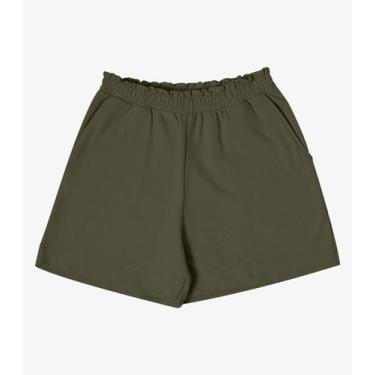 Imagem de Shorts Feminino em Moletom Sarjado Rovitex Verde, P, Verde