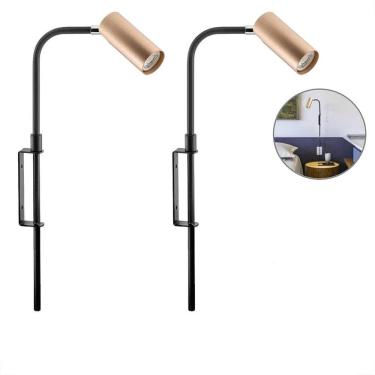 Imagem de Kit 2 Arandela Interna Dourada Articulada Cabeceira Plug