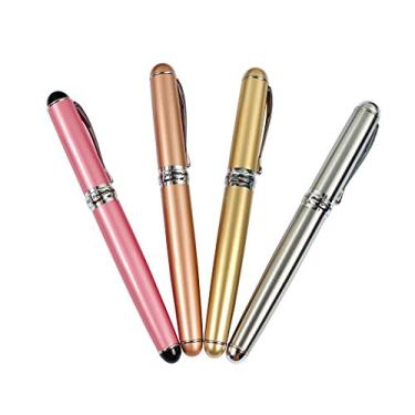 Imagem de Ranvi Caneta-tinteiro JinHao 750, ponta de metal média com conversor de tinta, 4 peças, 4 cores (prata, ouro, ouro rosa, rosa champanhe)