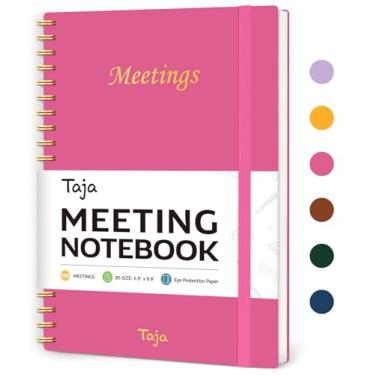 Imagem de Caderno de reuniões para organização do trabalho – Caderno planejador de trabalho com itens de ação, agenda para anotações, 160 páginas (17,5 cm x 25 cm) organizador de projetos para homens e mulheres