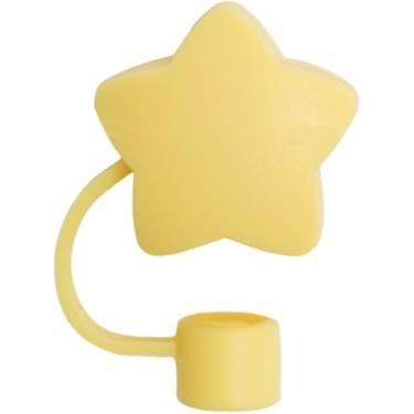 Imagem de Tampa de cobertura de canudo de estrela de silicone para copo, topo em forma de estrela compatível com copo Stanley de 10 mm e 850 g, tampas de ponta de canudo reutilizáveis, topo bonito para