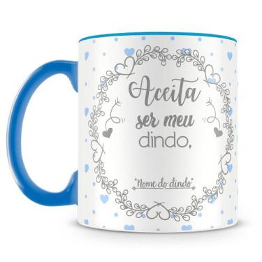 Imagem de Caneca Dindo Azul Personalizada com Foto e Nome - Amo Canecas