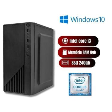 Imagem de Pc Intel Core I3, 8Gb Ram, Ssd 240Gb Pronto Com Win 10 Trial