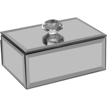Imagem de Porta joias caixa organizadora mdf cinza espelhado - HOME&CO