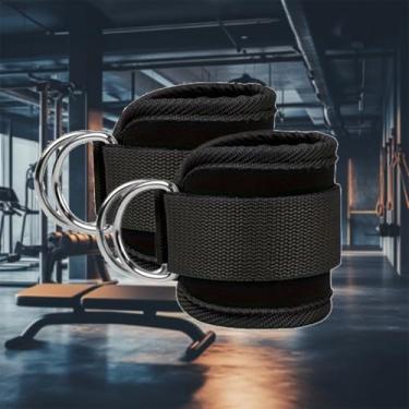 Imagem de 2 peças de tiras de tornozelo para máquinas de cabos, para mulheres e homens, ginásio, tornozeleira, para kickback, extensões de pernas, exercícios para glúteos, exercícios para a parte inferior do