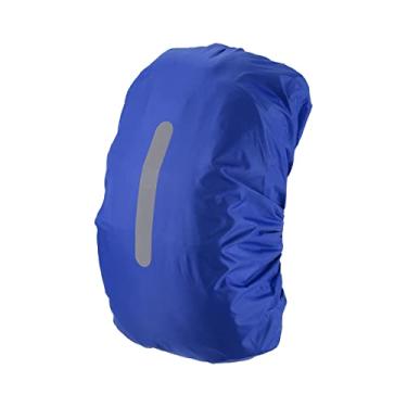 Imagem de Mochila impermeável 15-25L, capa de chuva, antiderrapante, com alça refletiva vertical, permanece seca para caminhadas, acampamento, caça, PP, azul marinho