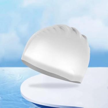 Imagem de 1 touca de natação moderna de silicone para adultos, confortável, unissex, sem capuz, cor sólida