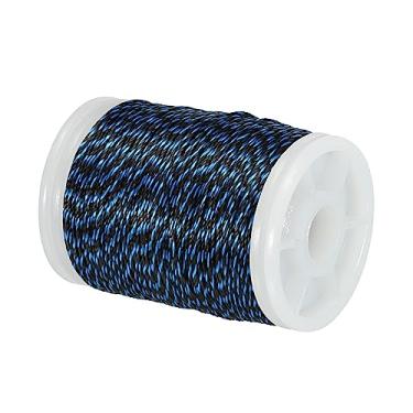 Imagem de Fio para servir corda arco arco arco 120 jardas/110 m, 0,8 cm diâmetro fio para amarrar Peep Sight Nock composto arco recurvo, azul marinho preto