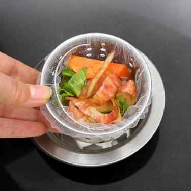 Imagem de 100 sacos descartáveis para pia - filtro de malha elástica antientupimento para pias de cozinha e banheiro - perfeito para viagens e limpeza fácil