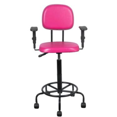Imagem de Cadeira caixa alta L duplo braço base semi corano pink - Sintonia Flex