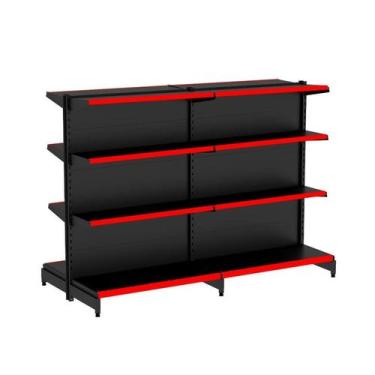 Imagem de Gondola Centro 142 Amapa Flex Kit 2 Metros Preto PE Vm - Amapá