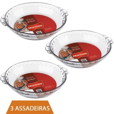 Imagem de Refratário de Vidro Forma Redonda Filetada 1,3ml Marinex 3Un - NADIR F