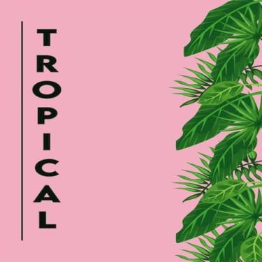 Imagem de Quadro Decorativo Tropical Lettering com Ícone - Arte Moderna para Decoração de Parede 30x30cm