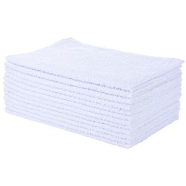 Imagem de Kit 12 Toalhas De Rosto Para Salão De Beleza Perfeito Estilo, Branco