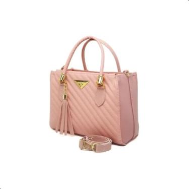 Imagem de Bolsa Feminina Tiffany com Alça Transversal, Couro Sintético Matelassê, Detalhes Dourados, Estilo Elegante (Bege)