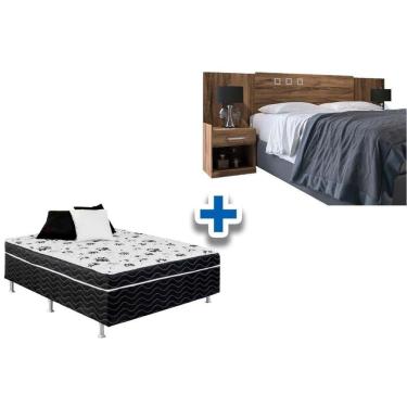 Imagem de Cama Box Casal Conjugada Ortopédico + Cabeceira Plus Demolição
