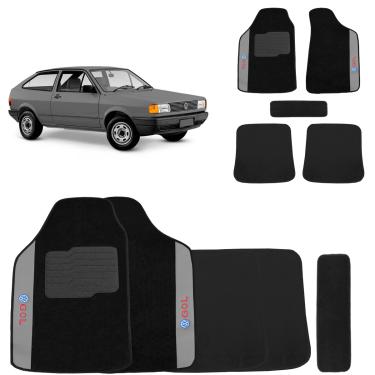 Imagem de Jogo de Tapete Carpete Gol 1980 a 2013 Preto 5 Peças