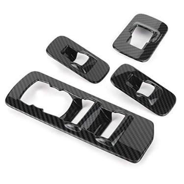 Imagem de Ajuste do Elevador DE Janela Ajuste Interruptor GRAVAS DE FIBRA DE CARBONA Melhorar a Decoração DE Interiores do Carro FIT PARA F150 2015-2020